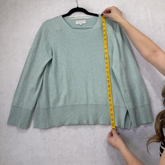 Bianco & Blu Sweater Womens Large Mint Green Cashmere Silk Wool Blend Made Italy - Picture 2 of 9